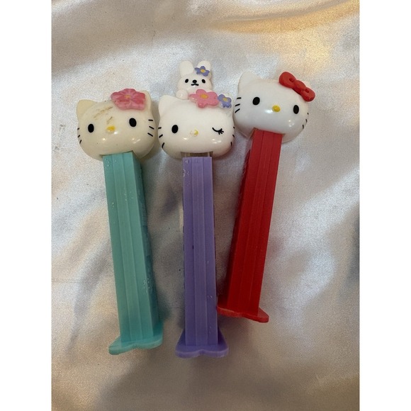 Other - Pez dispensers lot of 3,  Hello Kitty, Easter Bunny on Top Red Bow Sanrio 2003